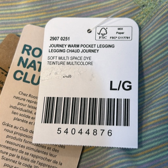 Roots Leggings Kids Size Large 9-10 Years Old Comfortable Warm New Canada Cozy - Picture 9 of 9